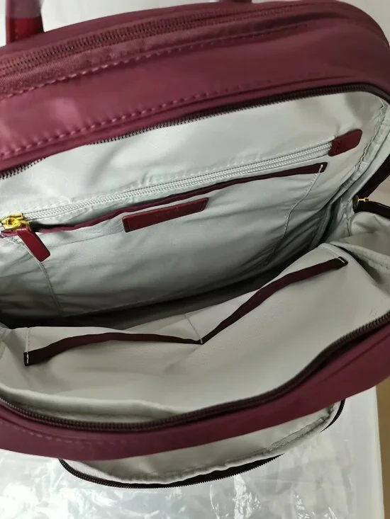 Tumi Burgundy Crossbody Backpack with Gold Hardware - Picture 9 of 10